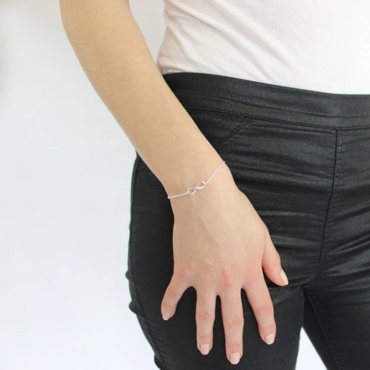 Sterling Silver Infinity Belcher Bracelet with Clasp - Image 3