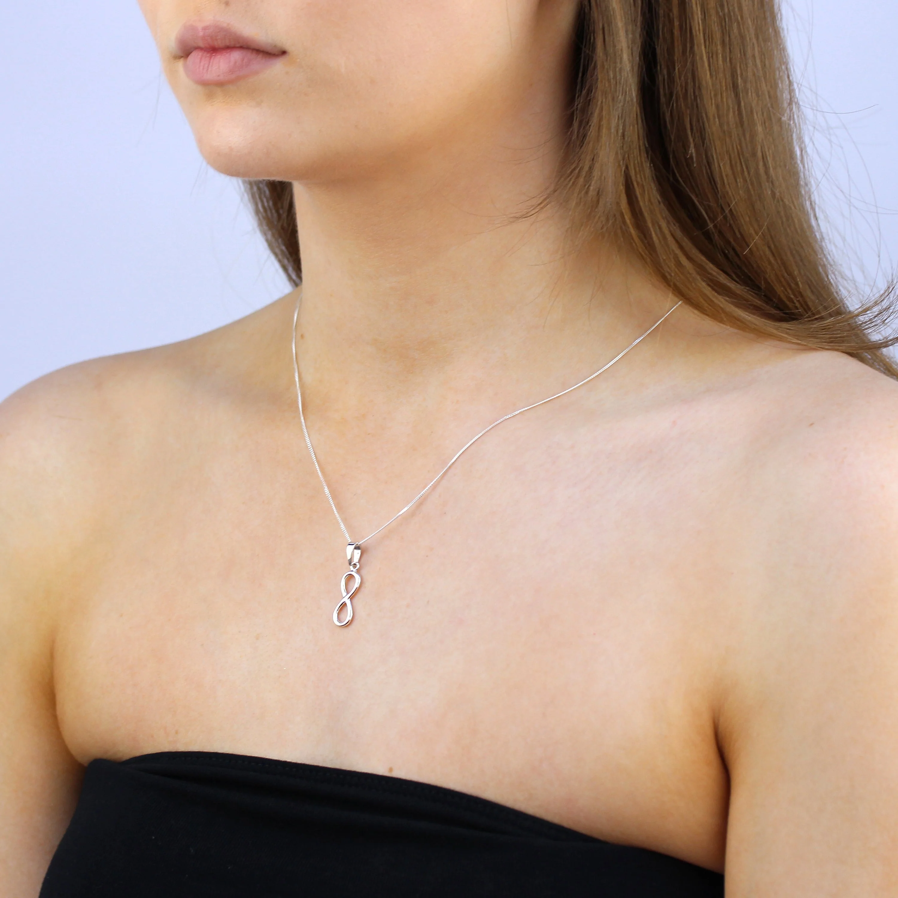 Sterling Silver Infinity Pendant Necklace - Image 2