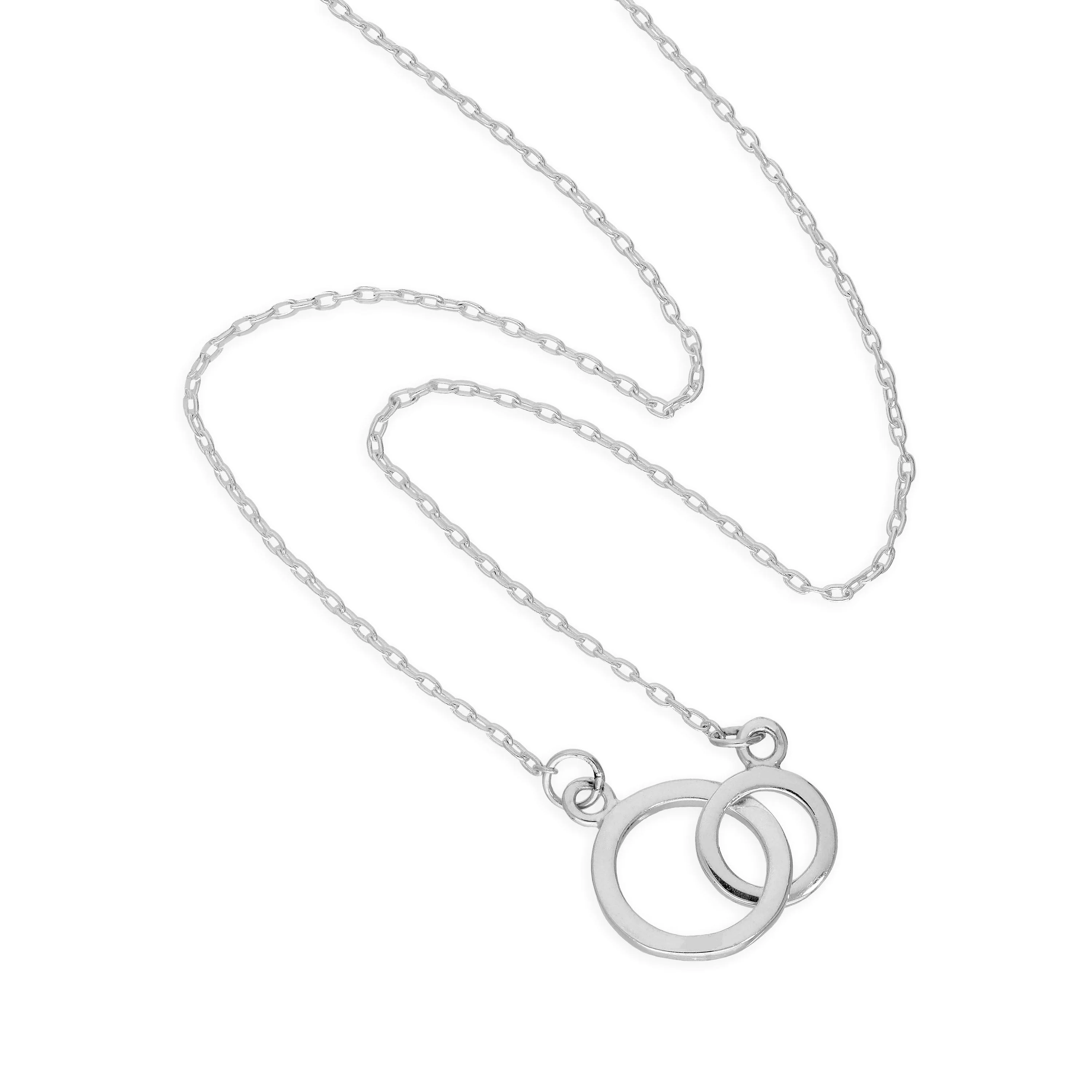 Sterling Silver Karma Circles Pendant on 18 Inch Chain - Image 2