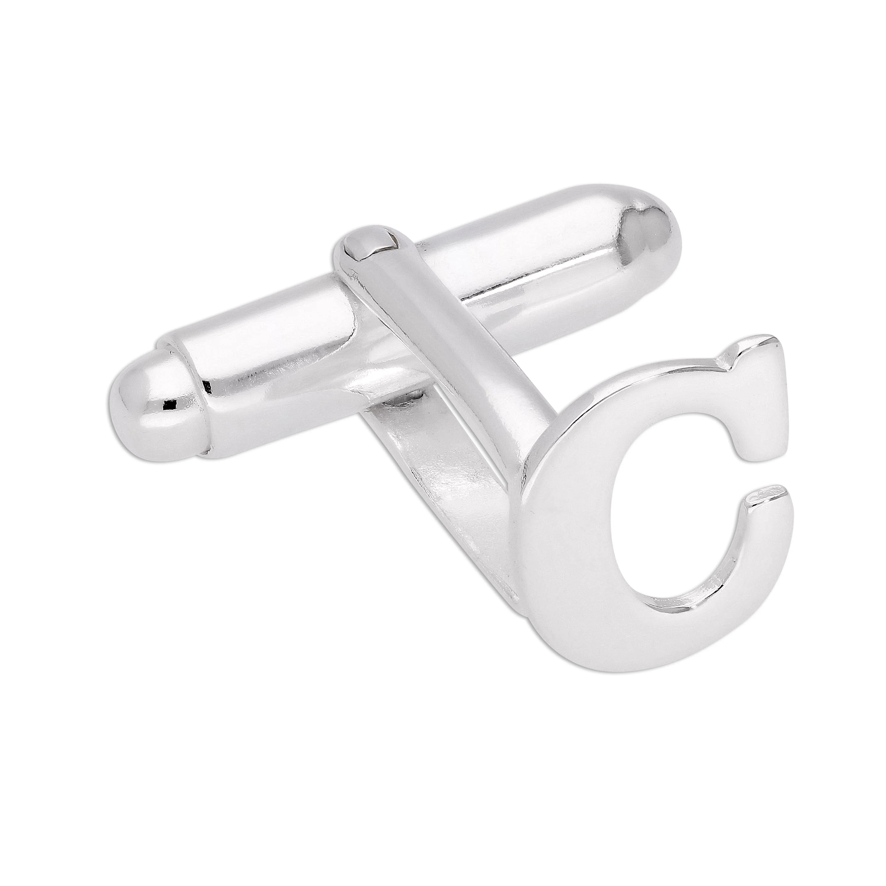 Sterling Silver Letter Swivel Back Cufflink A - Z - Image 14