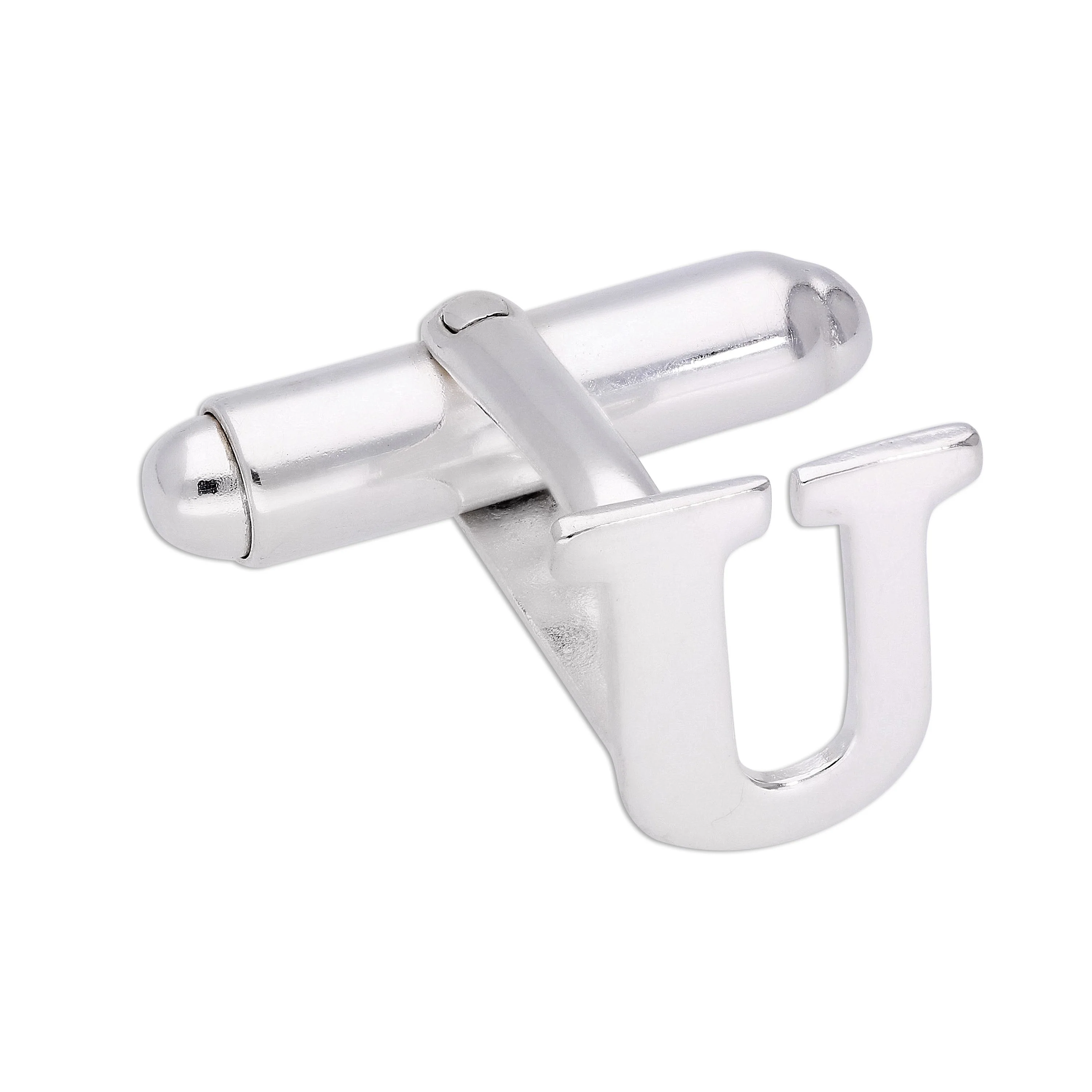 Sterling Silver Letter Swivel Back Cufflink A - Z - Image 20