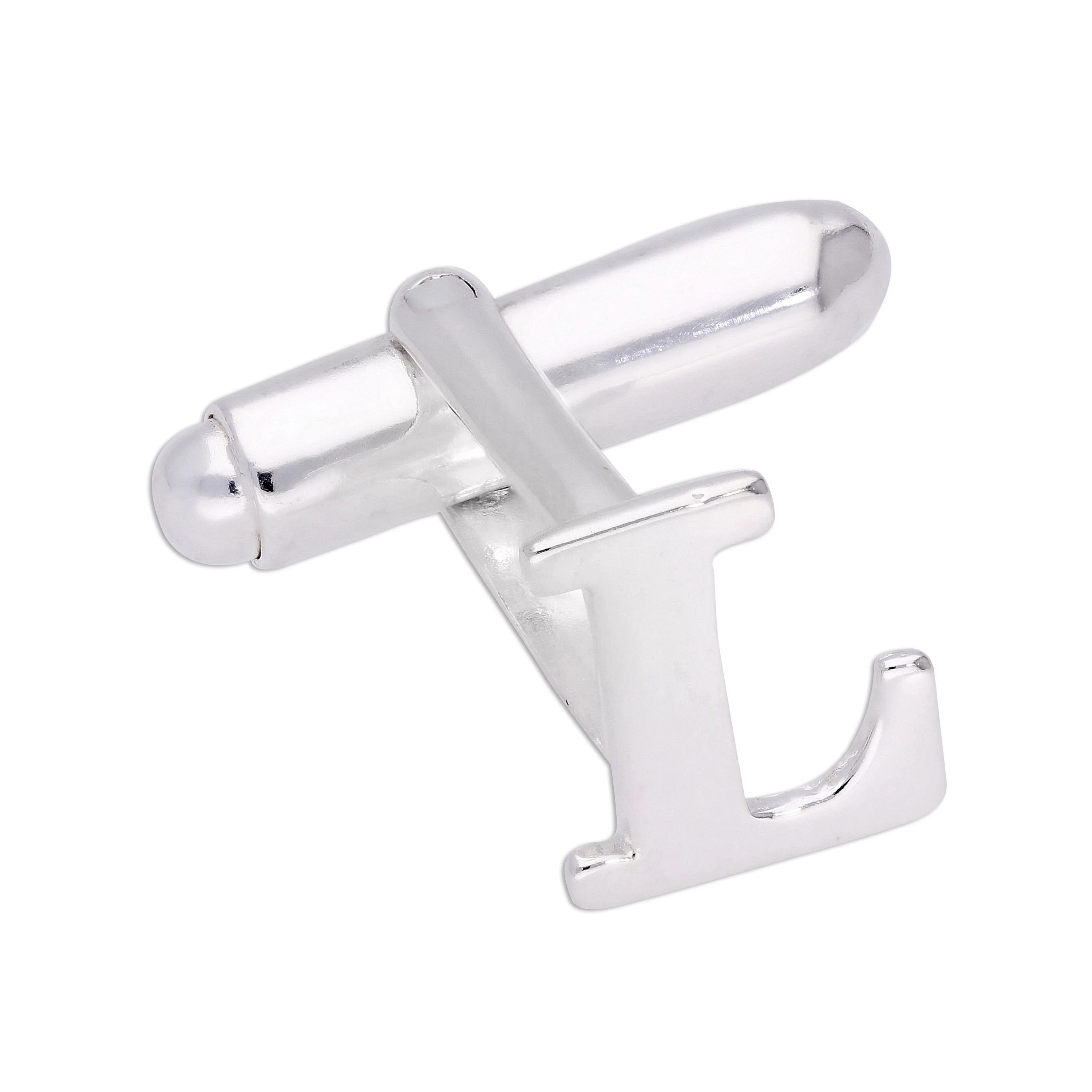 Sterling Silver Letter Swivel Back Cufflink A - Z - Image 8