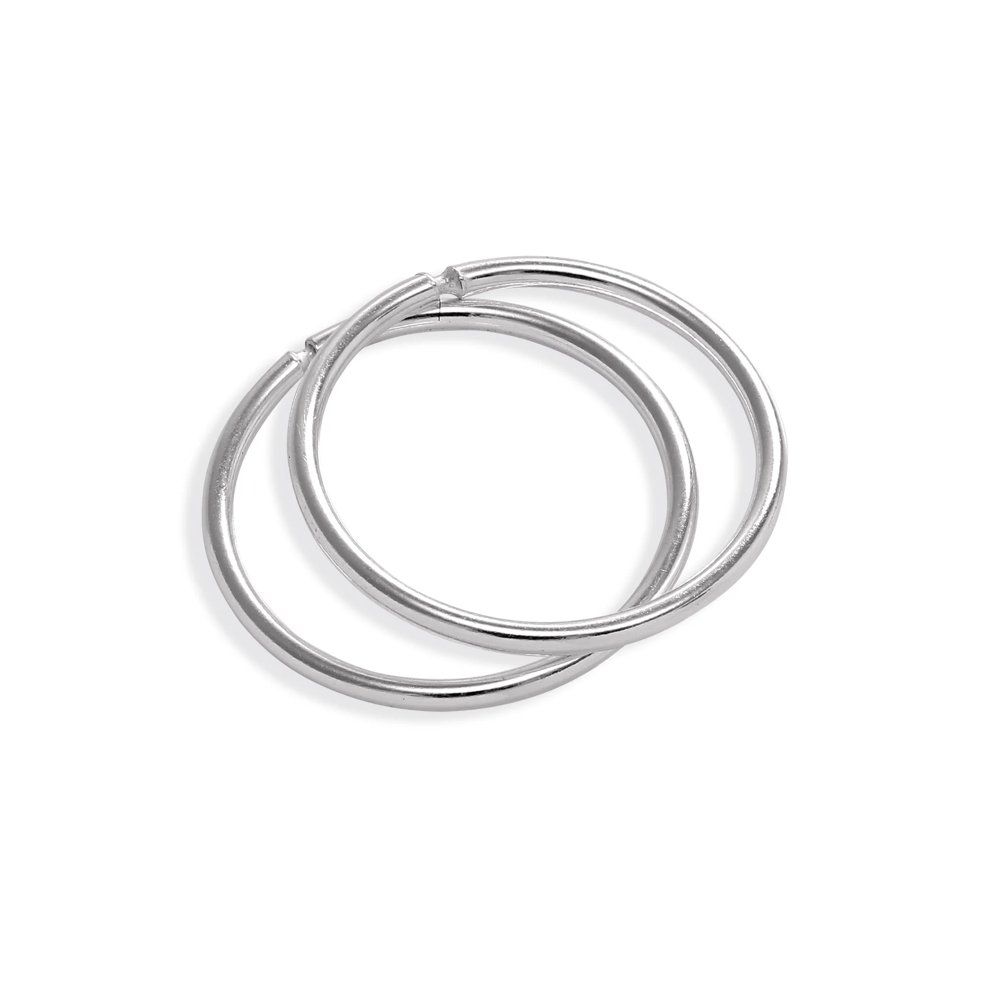 Sterling Silver Lightweight Sleeper Hoop Earrings 8mm - 22mm - Image 5