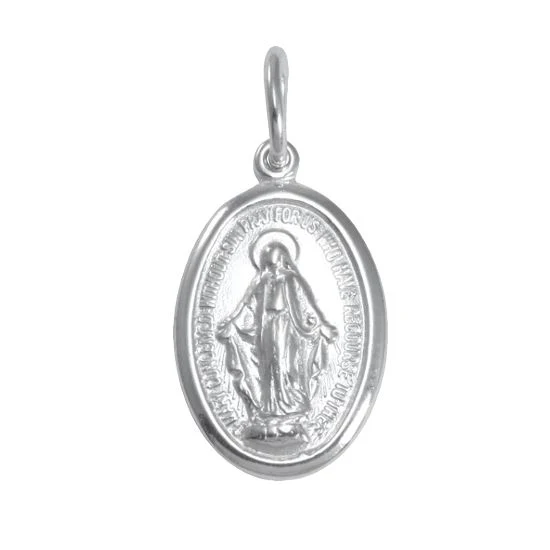 Sterling Silver Miraculous Medal - Polished or Matt - Image 4