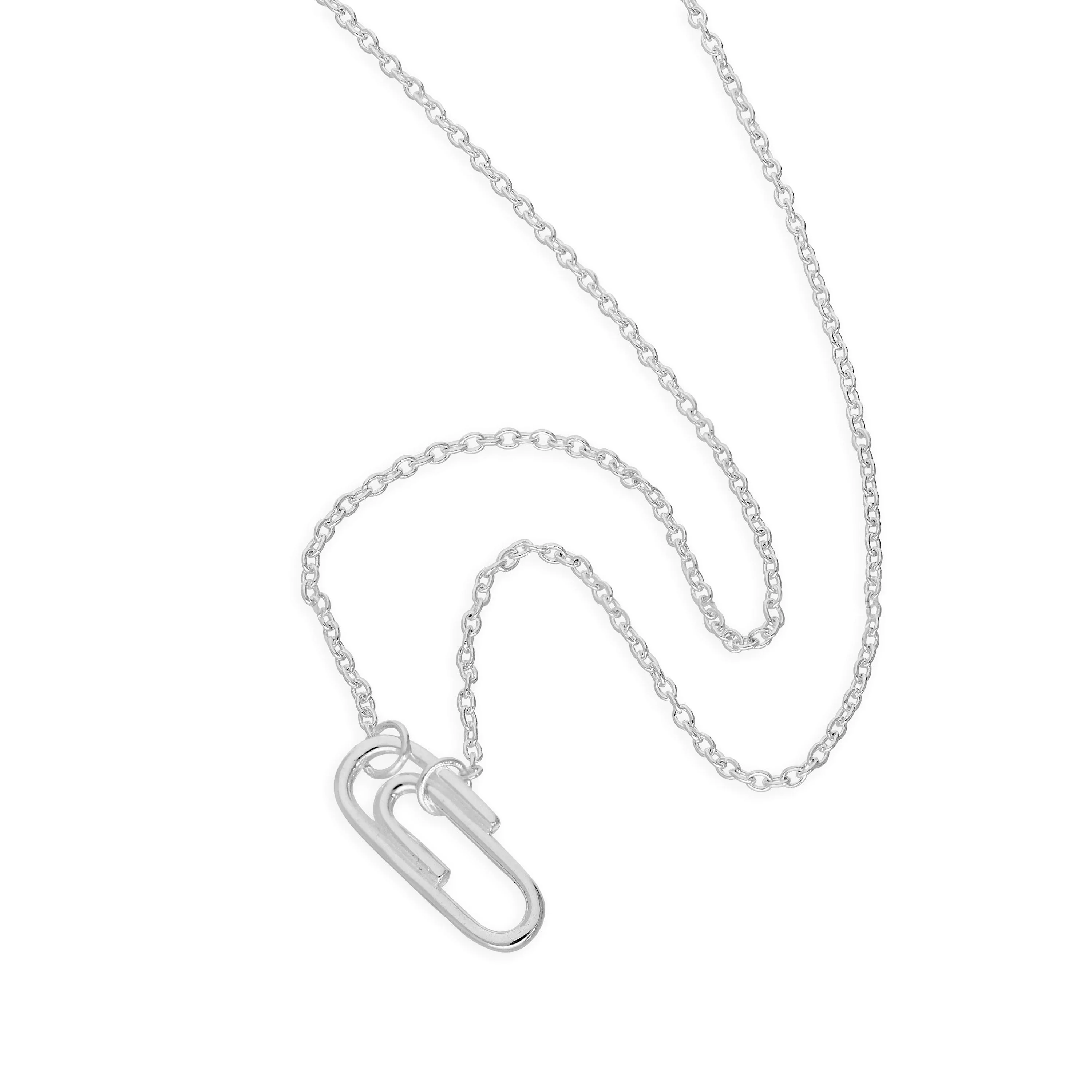 Sterling Silver Paperclip 18 Inch Necklace - Image 2