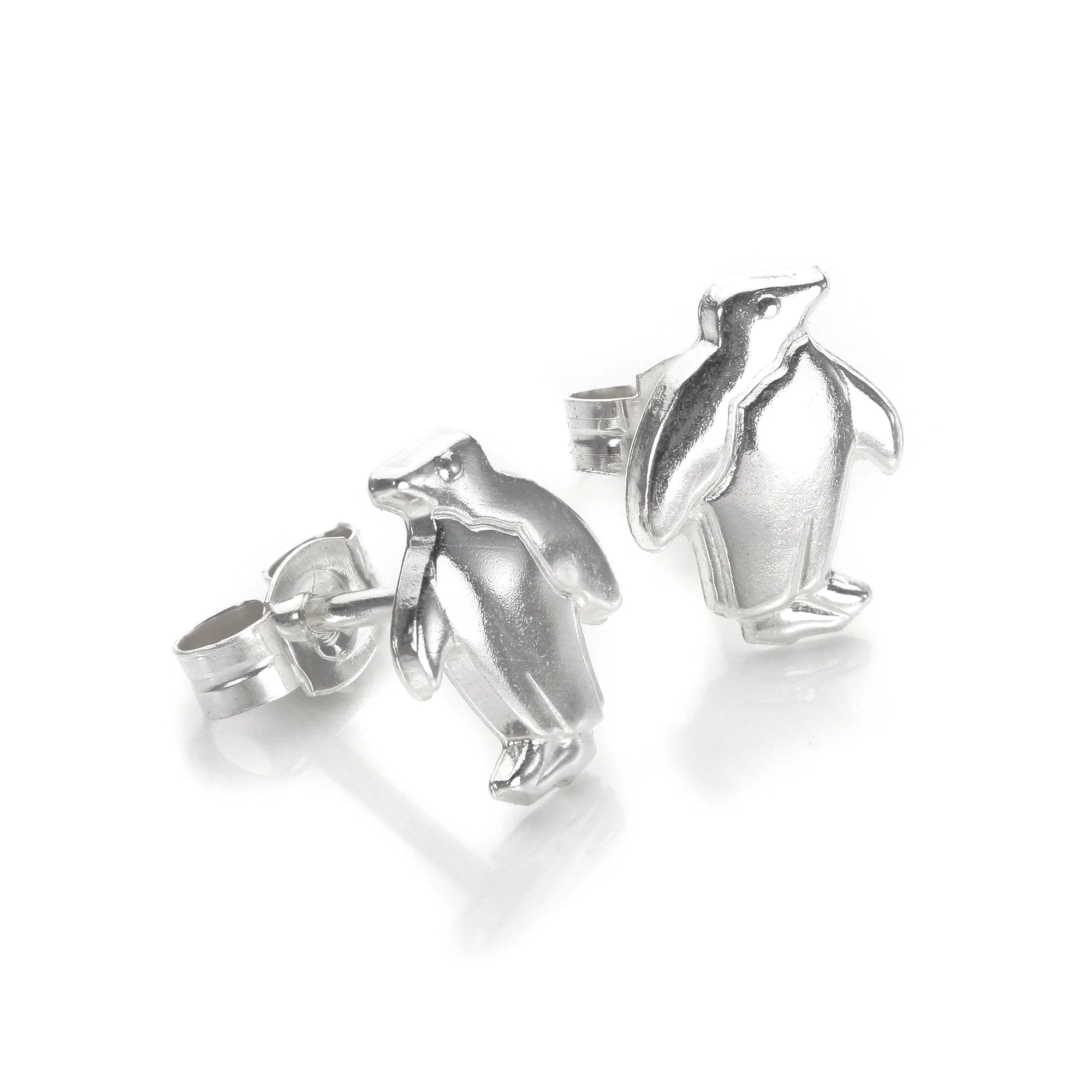 Sterling Silver Penguin Stud Earrings