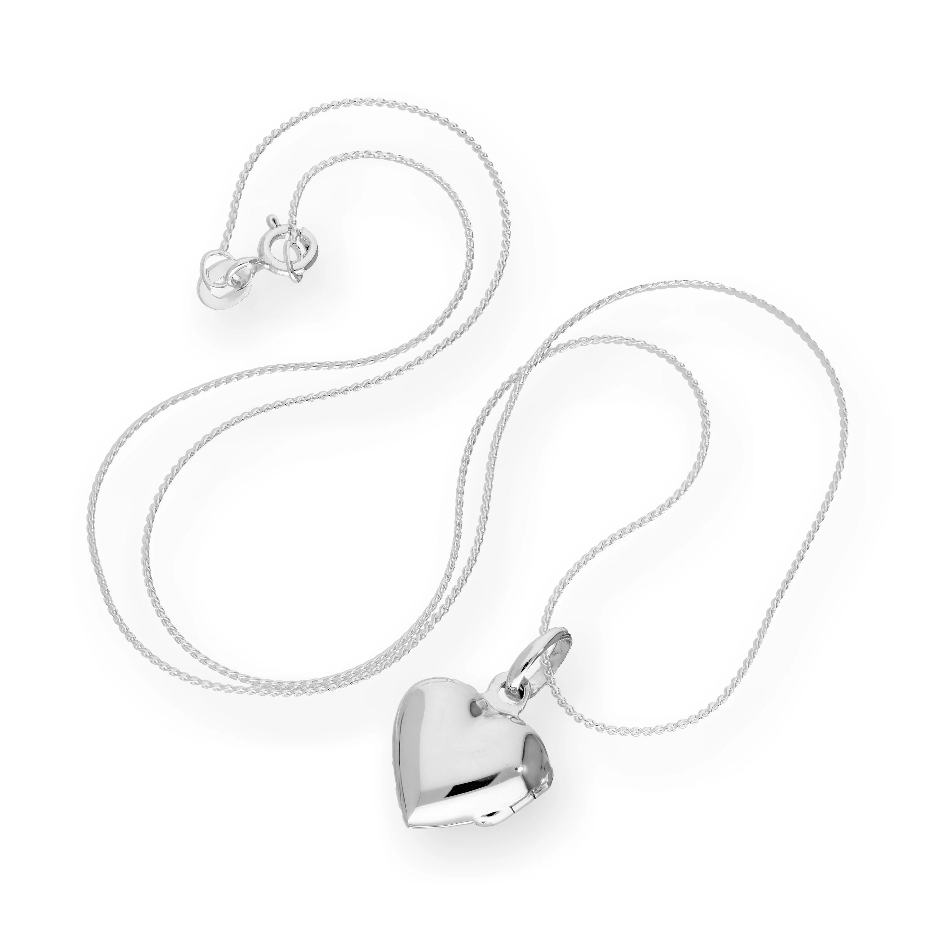 Sterling Silver Puffed Heart Engravable Locket on 16 - 22 Inches - Image 2