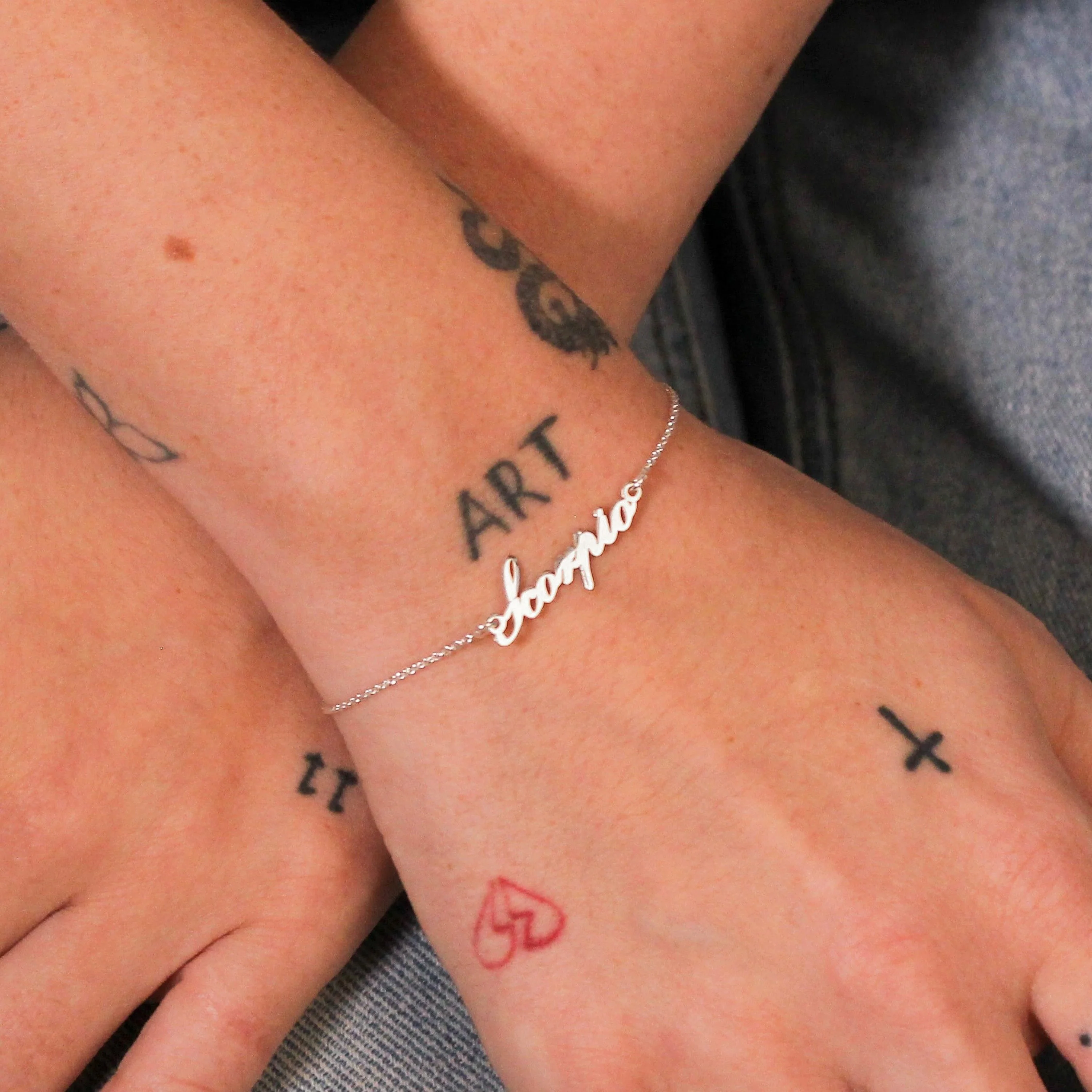 Sterling Silver Scorpio Name Adjustable Bracelet - Image 2