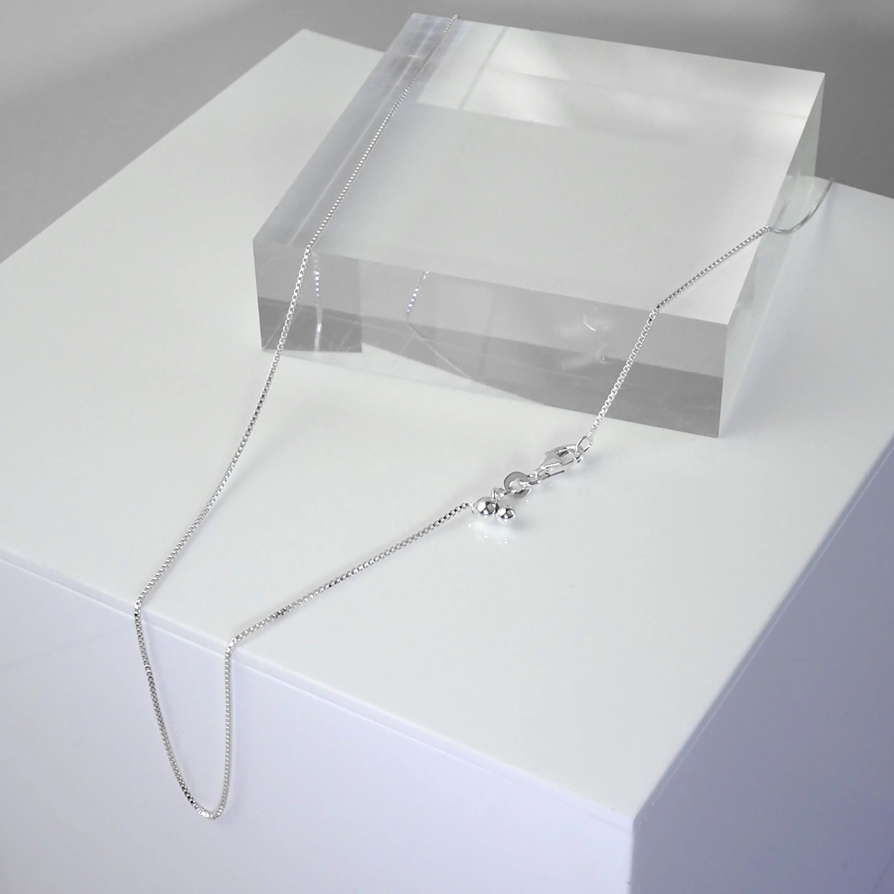 Sterling Silver Slider Clasp Box Chain any size up to 24 Inches - Image 4