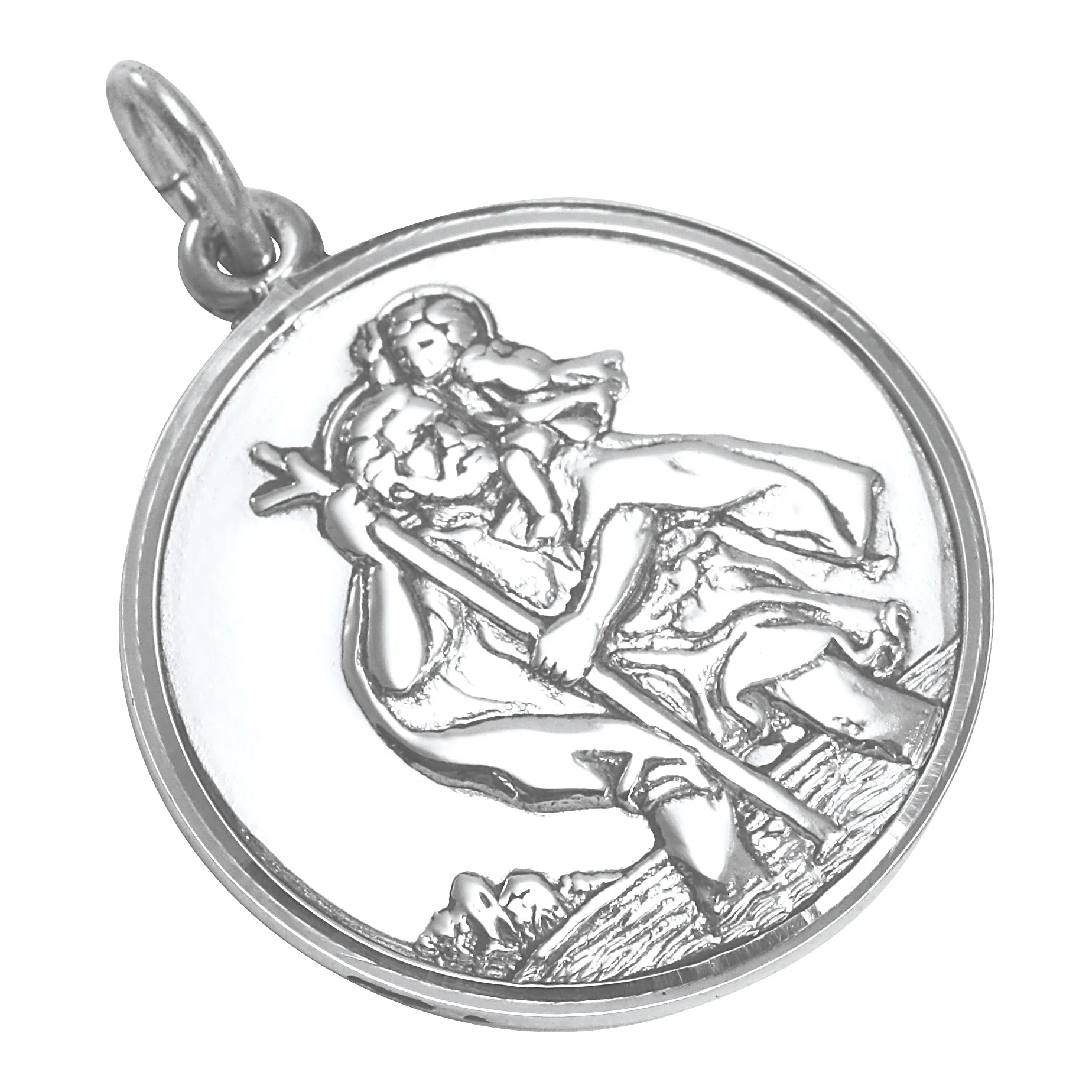 Sterling Silver St Christopher Pendant - Polished or Matt - Image 3
