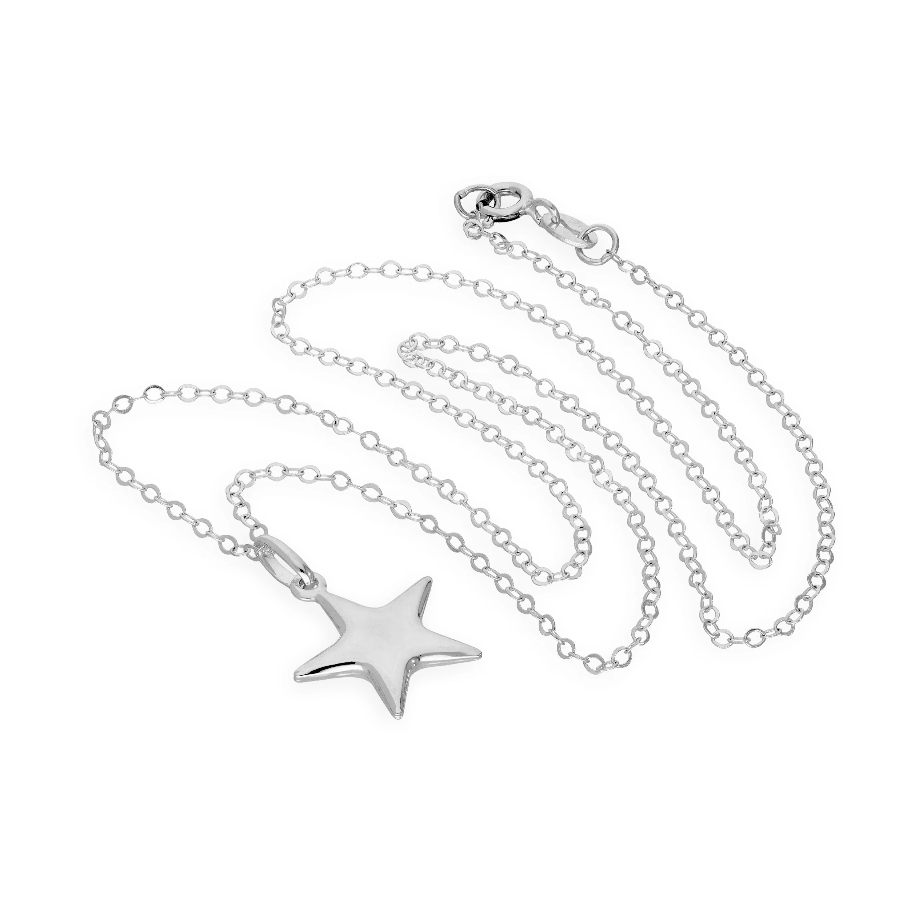 Sterling Silver Star Pendant Necklace 16 - 22 Inches - Image 2
