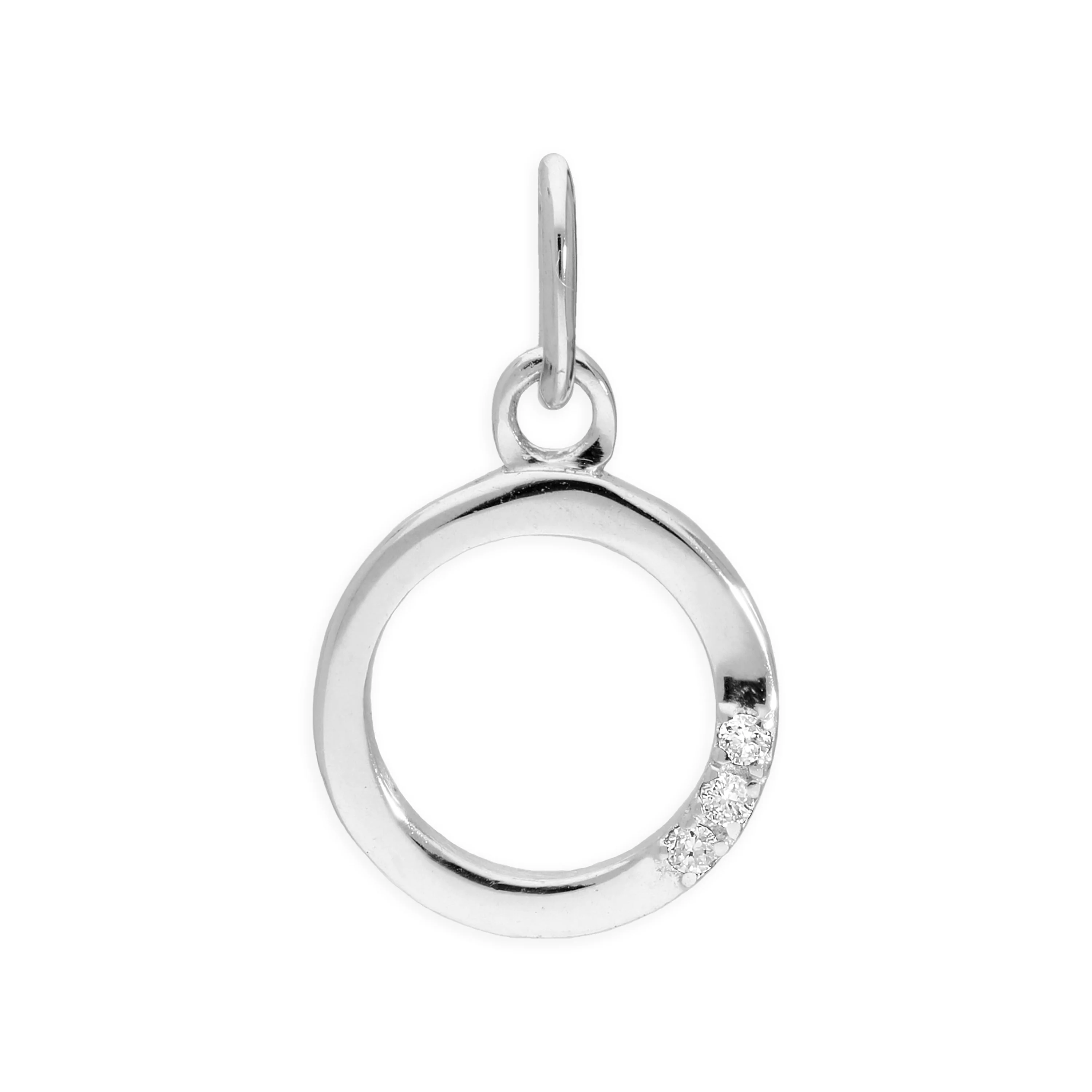 Sterling Silver & Triple 1.2pt Diamond Alphabet Letter Pendant A - Z - Image 16
