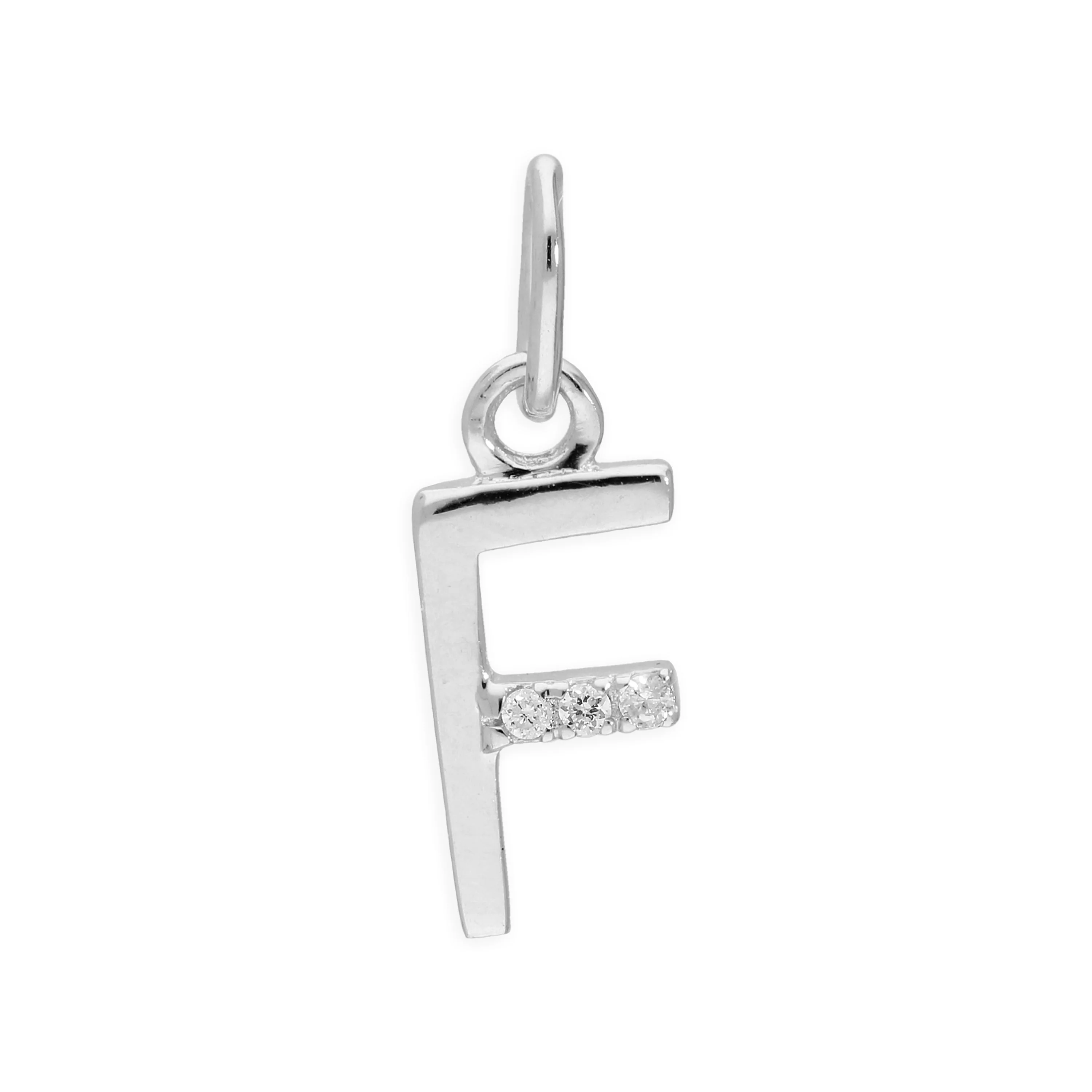 Sterling Silver & Triple 1.2pt Diamond Alphabet Letter Pendant A - Z - Image 18
