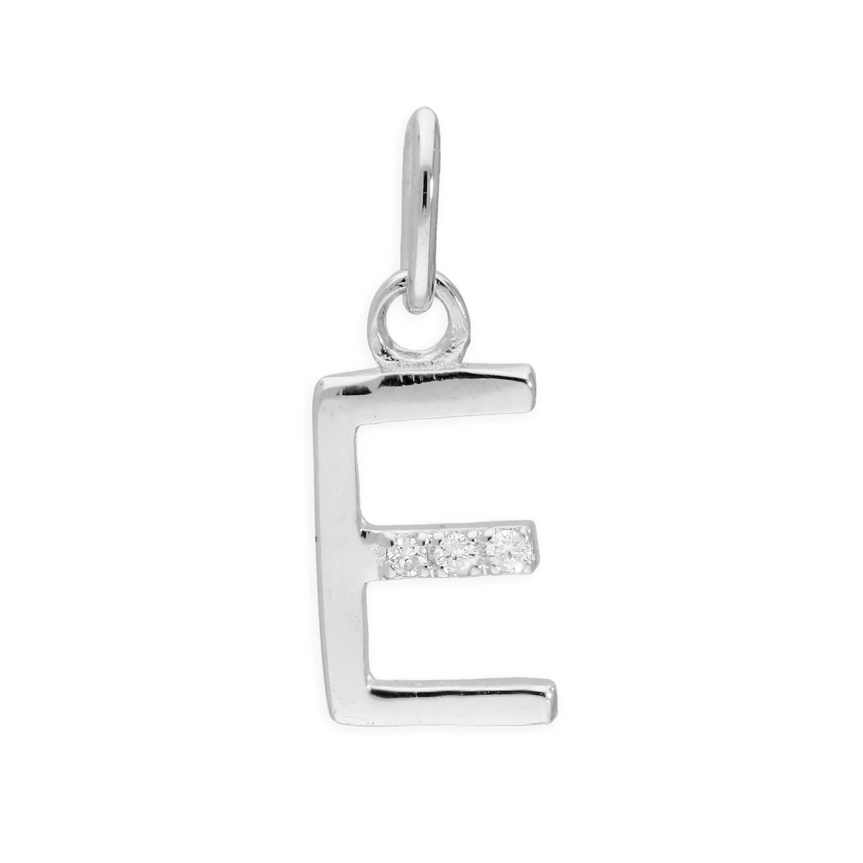 Sterling Silver & Triple 1.2pt Diamond Alphabet Letter Pendant A - Z - Image 9