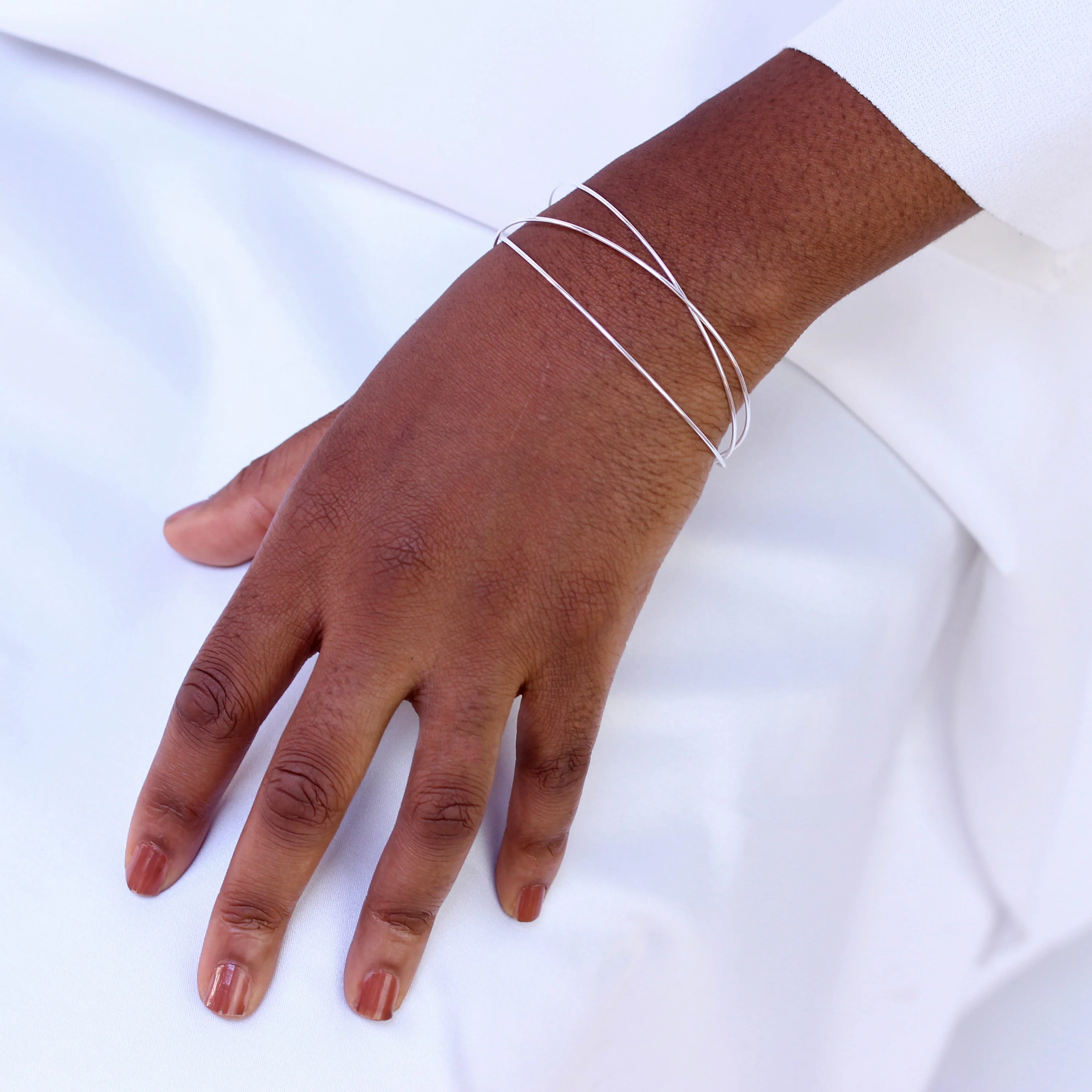 Sterling Silver Triple Stacking Bangle - Image 2