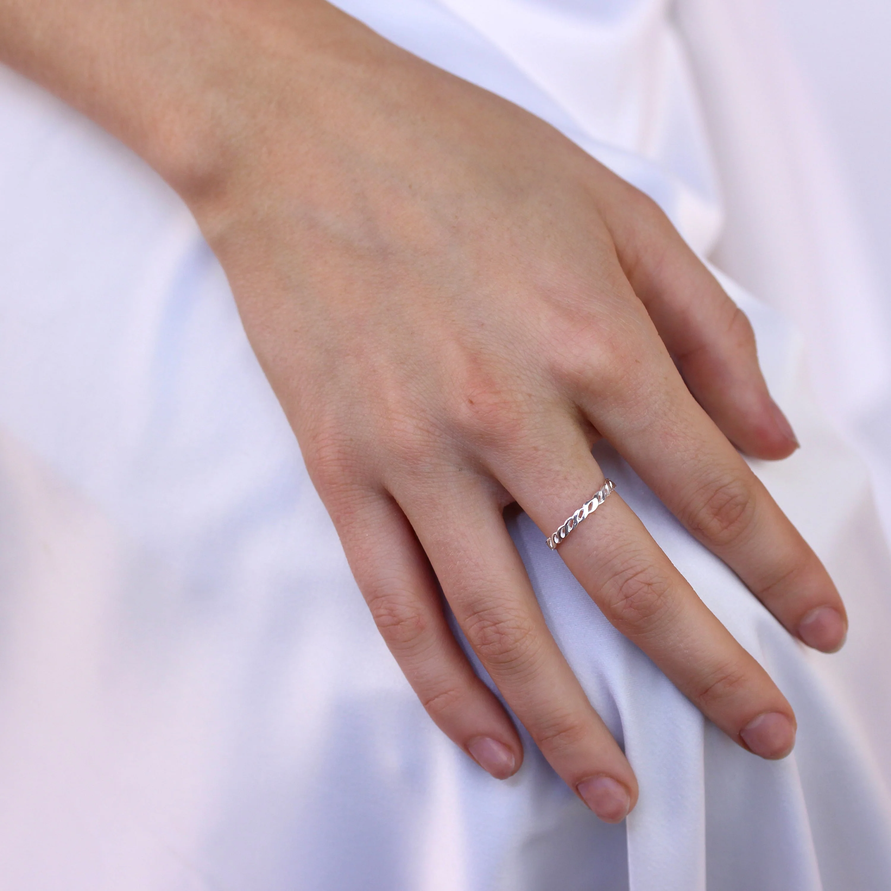 Sterling Silver Twisted Adjustable Open Ring - Image 3