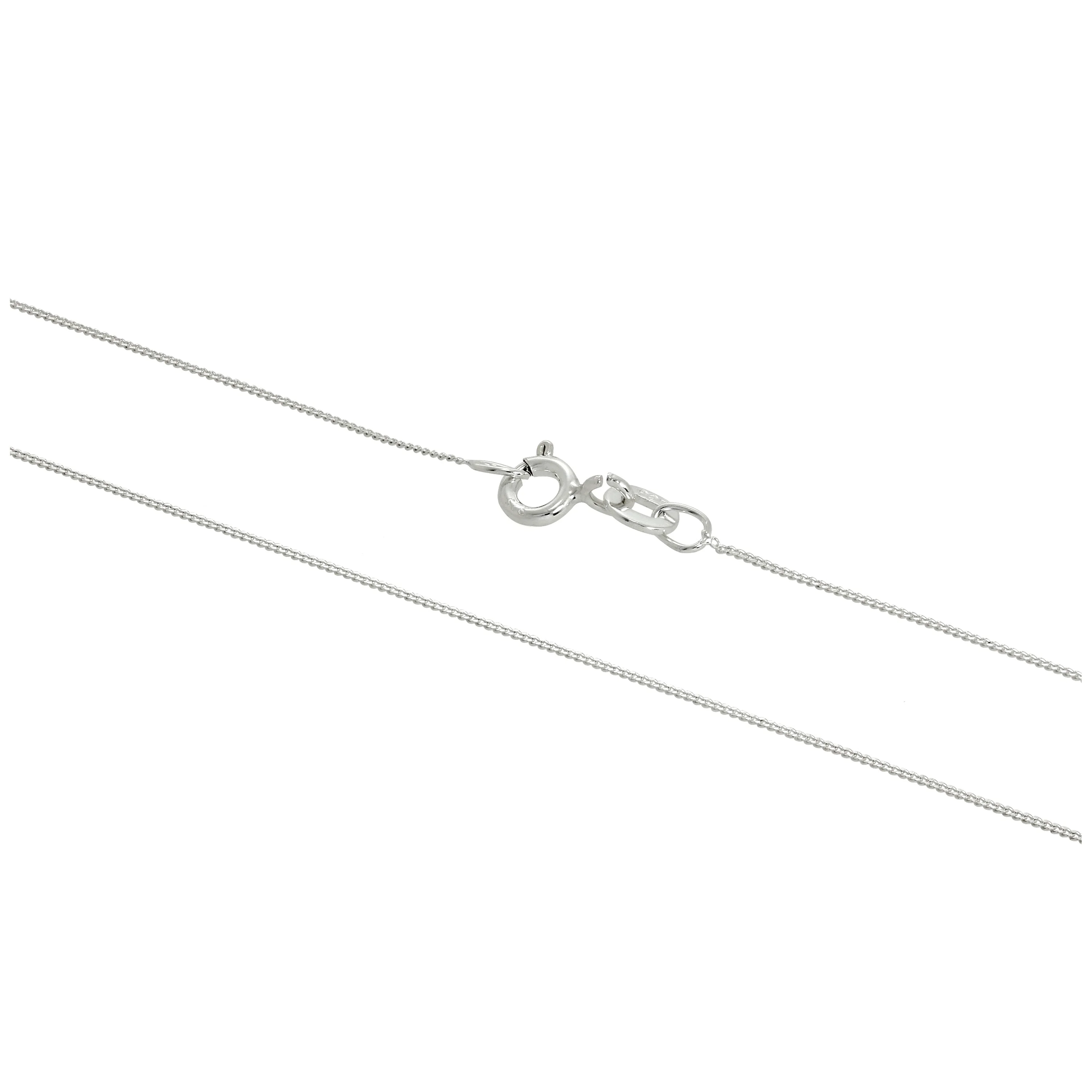 Sterling Silver Very Fine 0.5mm Diamond Cut Curb Chain 14 - 32 Inches - Image 3