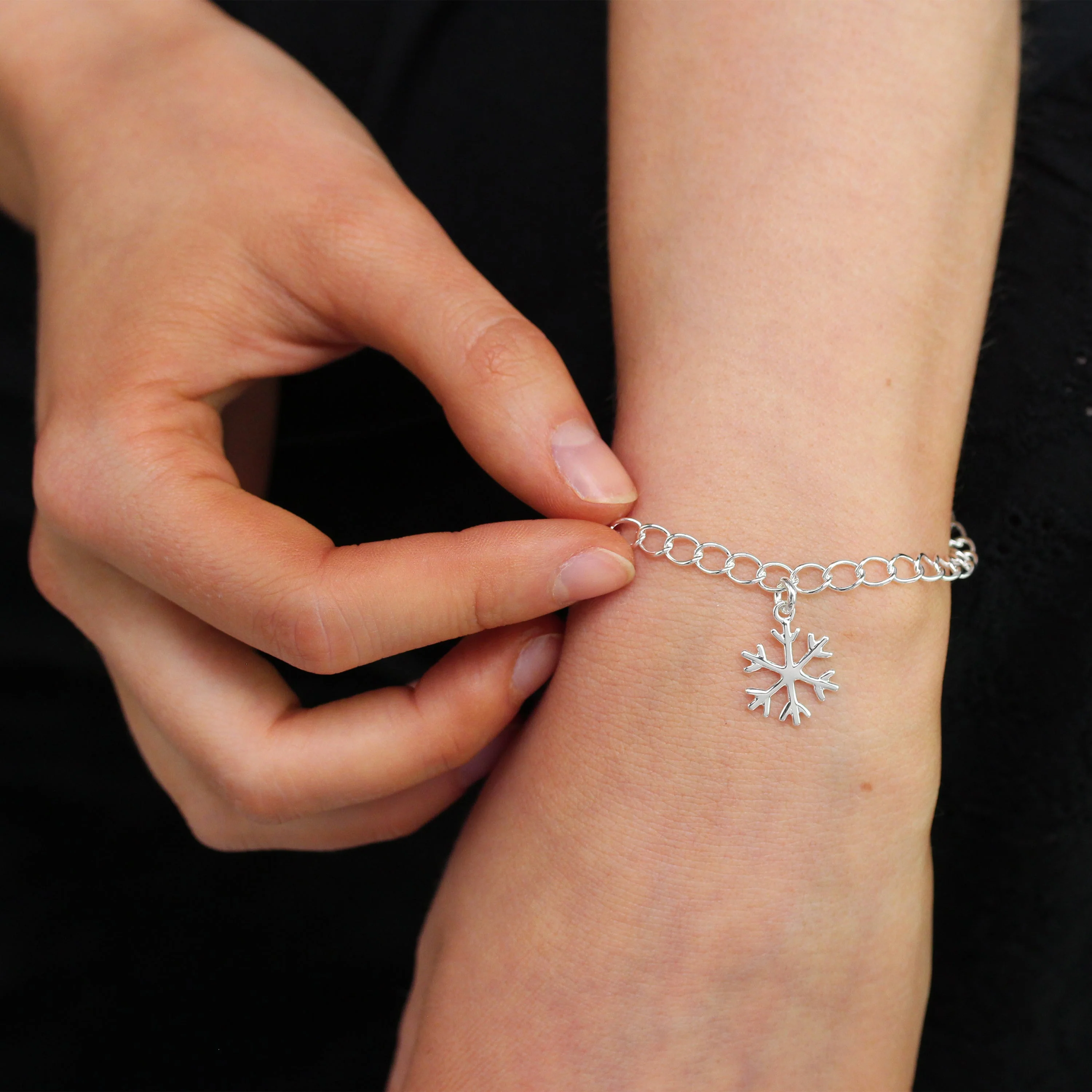 Sterling Silver Winter Snowflake Bracelet - Image 2