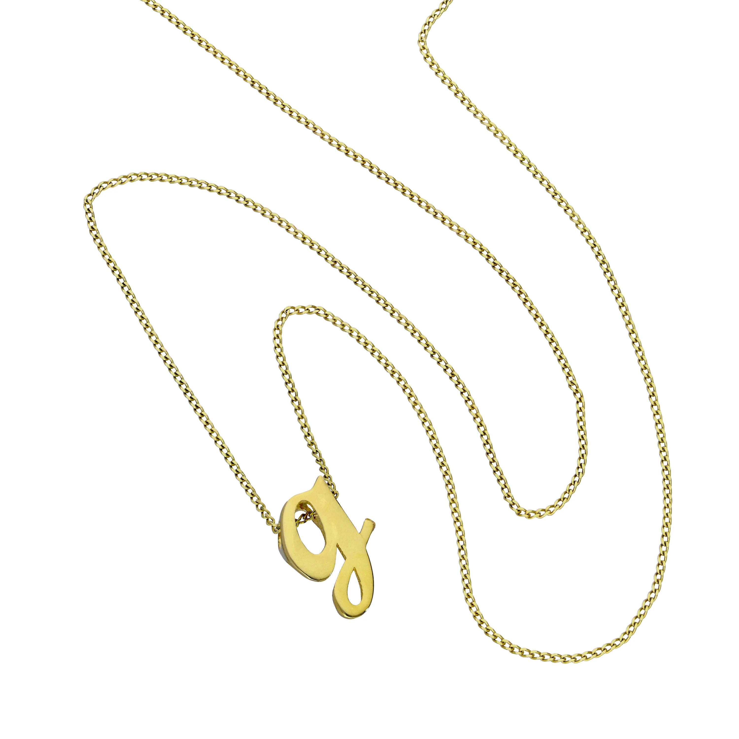 Tiny 9ct Gold Alphabet Letter G Pendant Necklace 16 - 20 Inches - Image 2