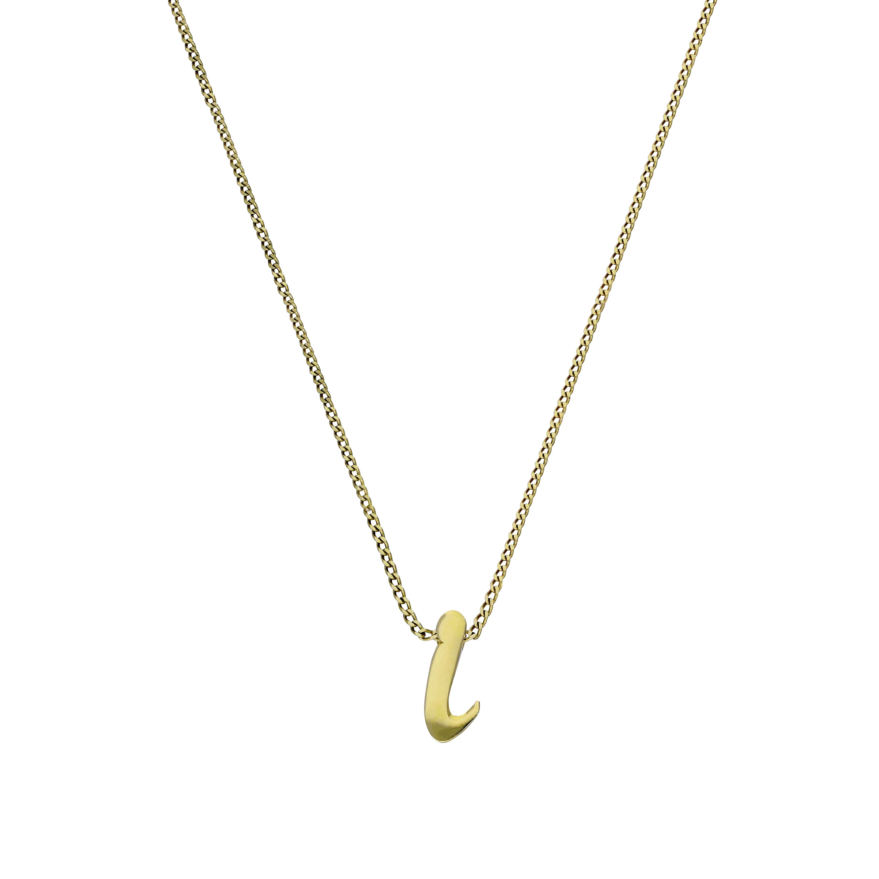 Tiny 9ct Gold Alphabet Letter I Pendant Necklace 16 - 20 Inches