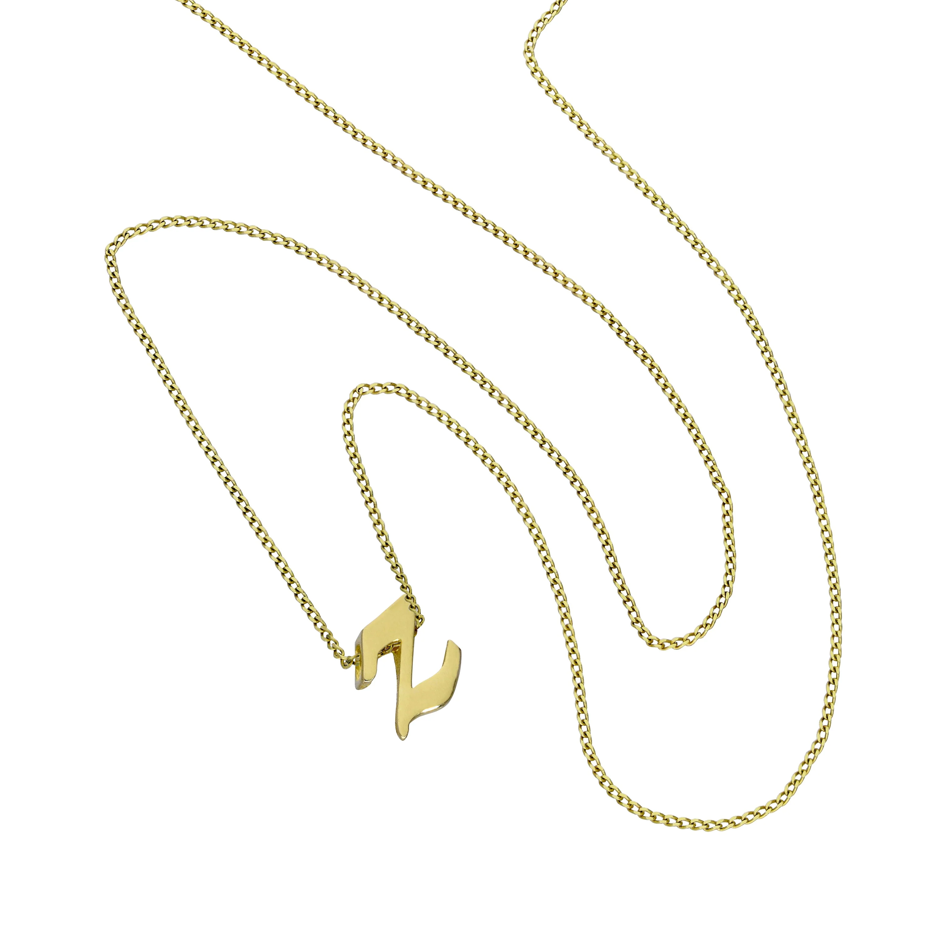 Tiny 9ct Gold Alphabet Letter Z Pendant Necklace 16 - 20 Inches - Image 2