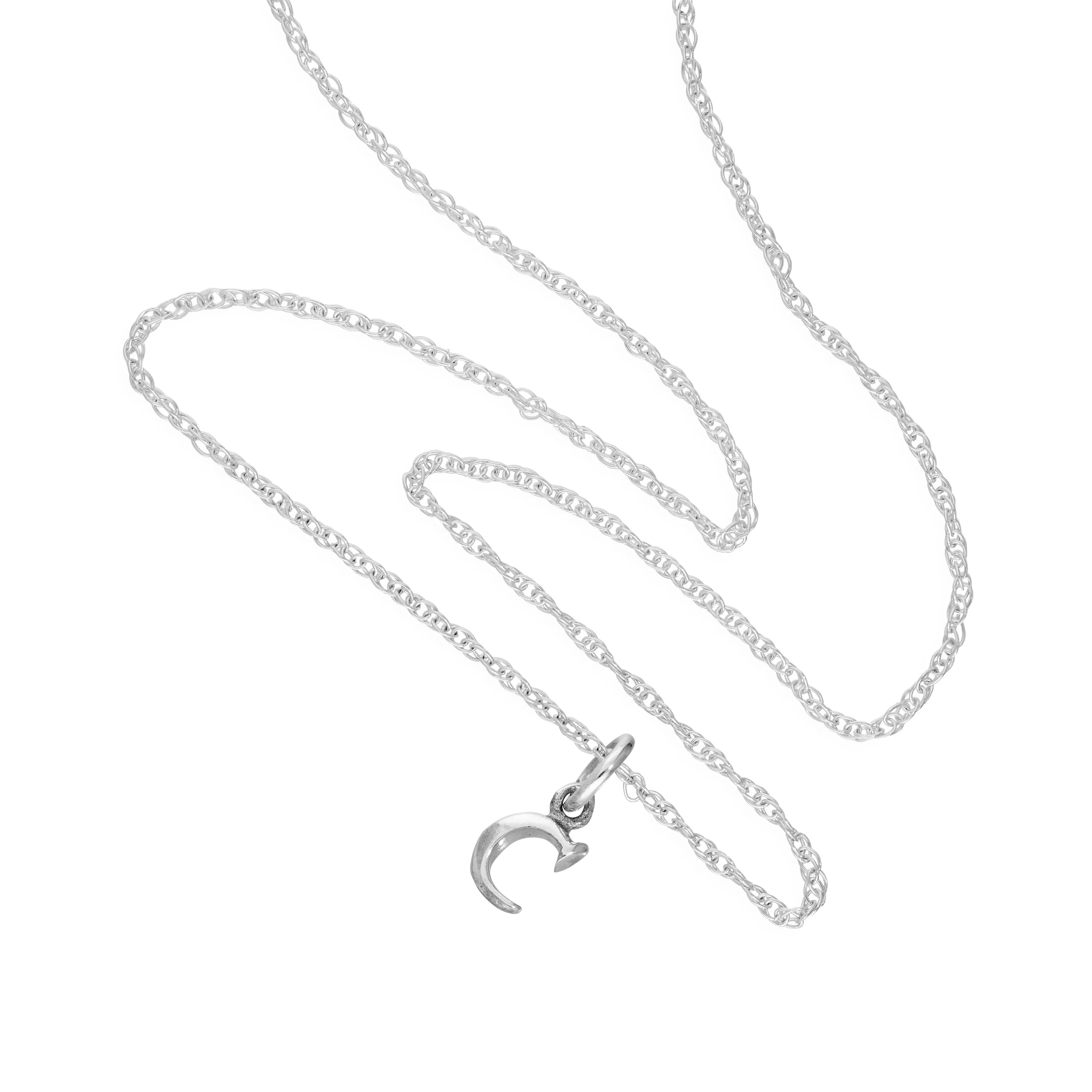 Tiny Sterling Silver Alphabet Letter C Pendant Necklace 14 - 22 Inches - Image 2