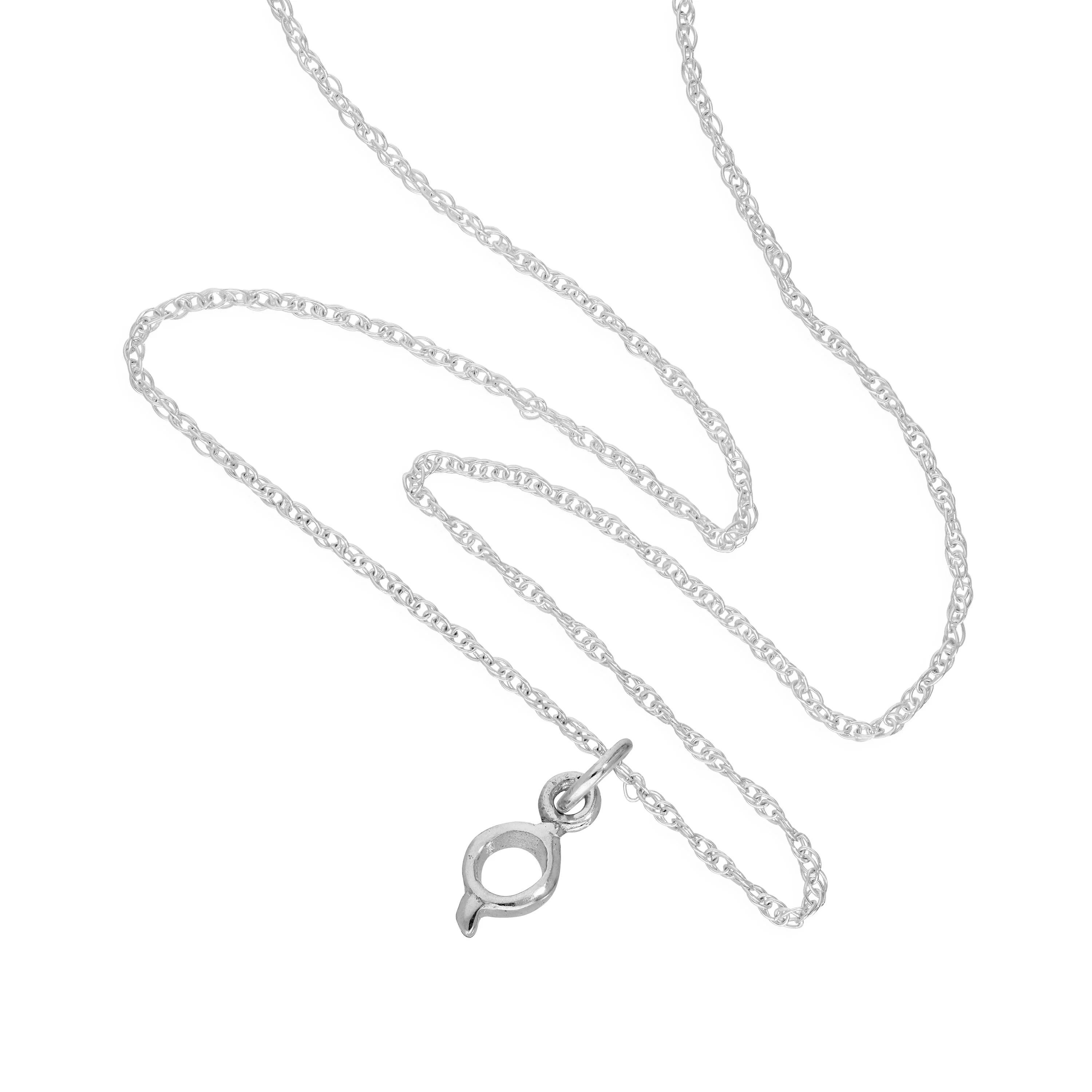 Tiny Sterling Silver Alphabet Letter Q Pendant Necklace 14 - 22 Inches - Image 2