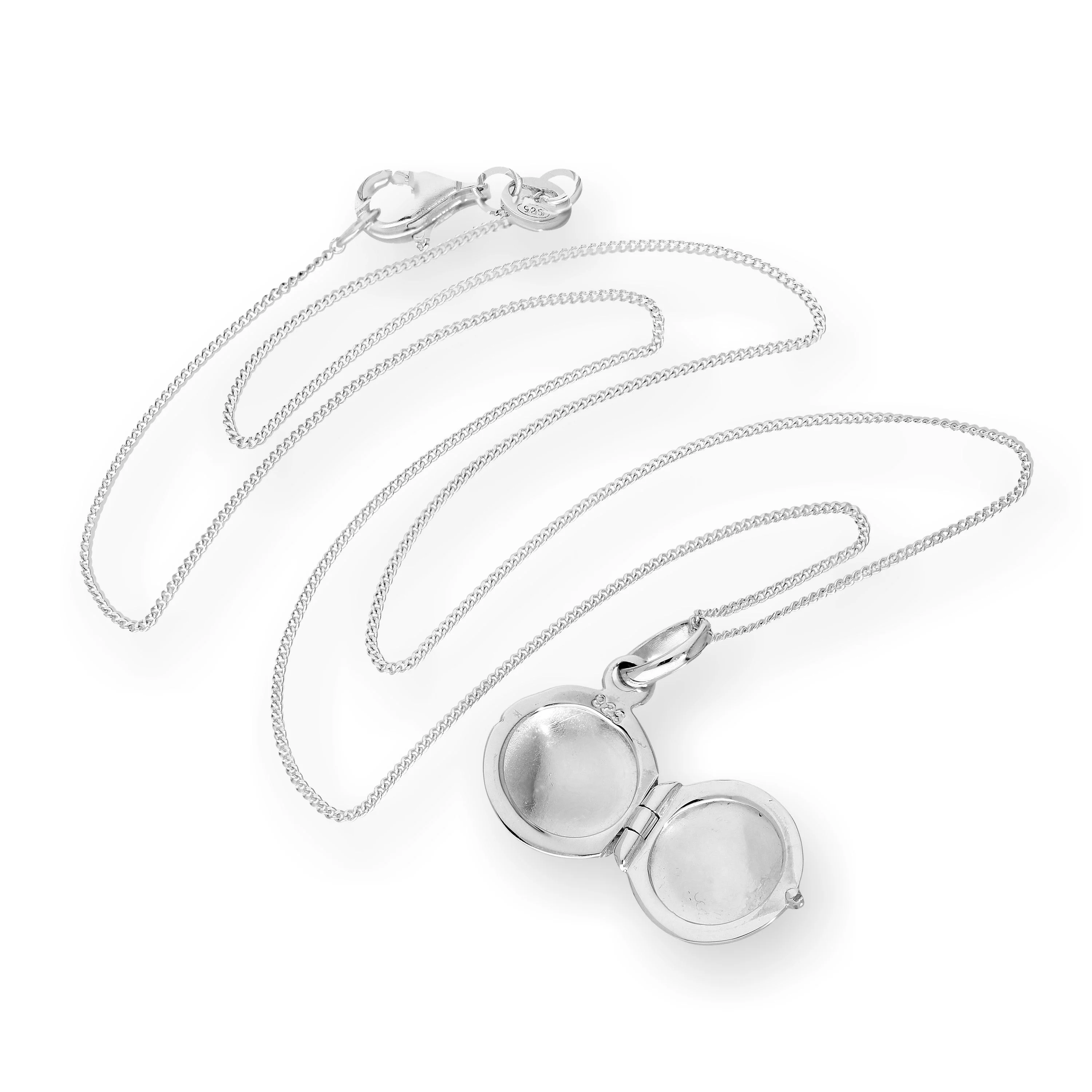 Tiny Sterling Silver Engravable Round Locket on Chain 16 - 22 Inches - Image 4