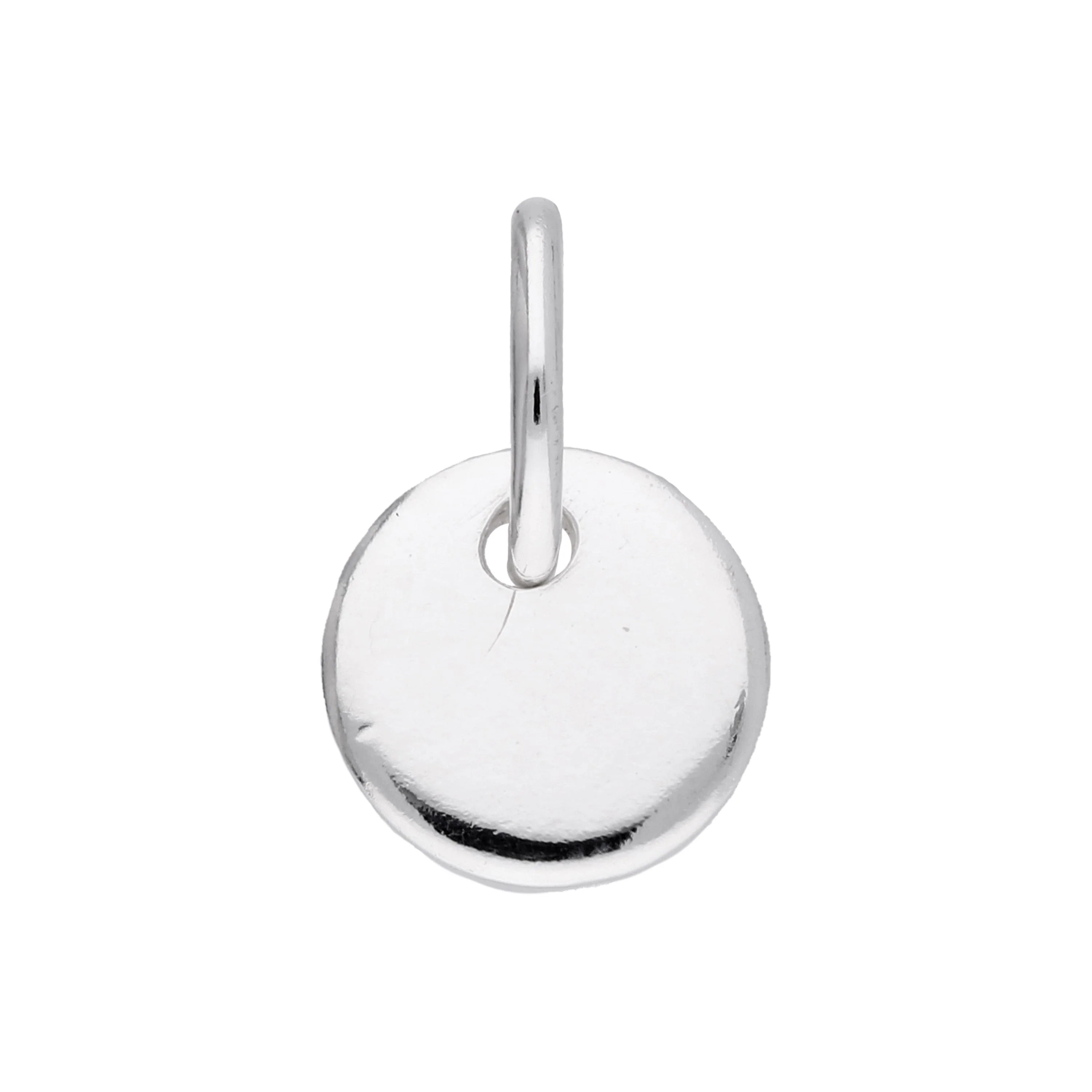 Tiny Sterling Silver Round Disc Charm - Image 2