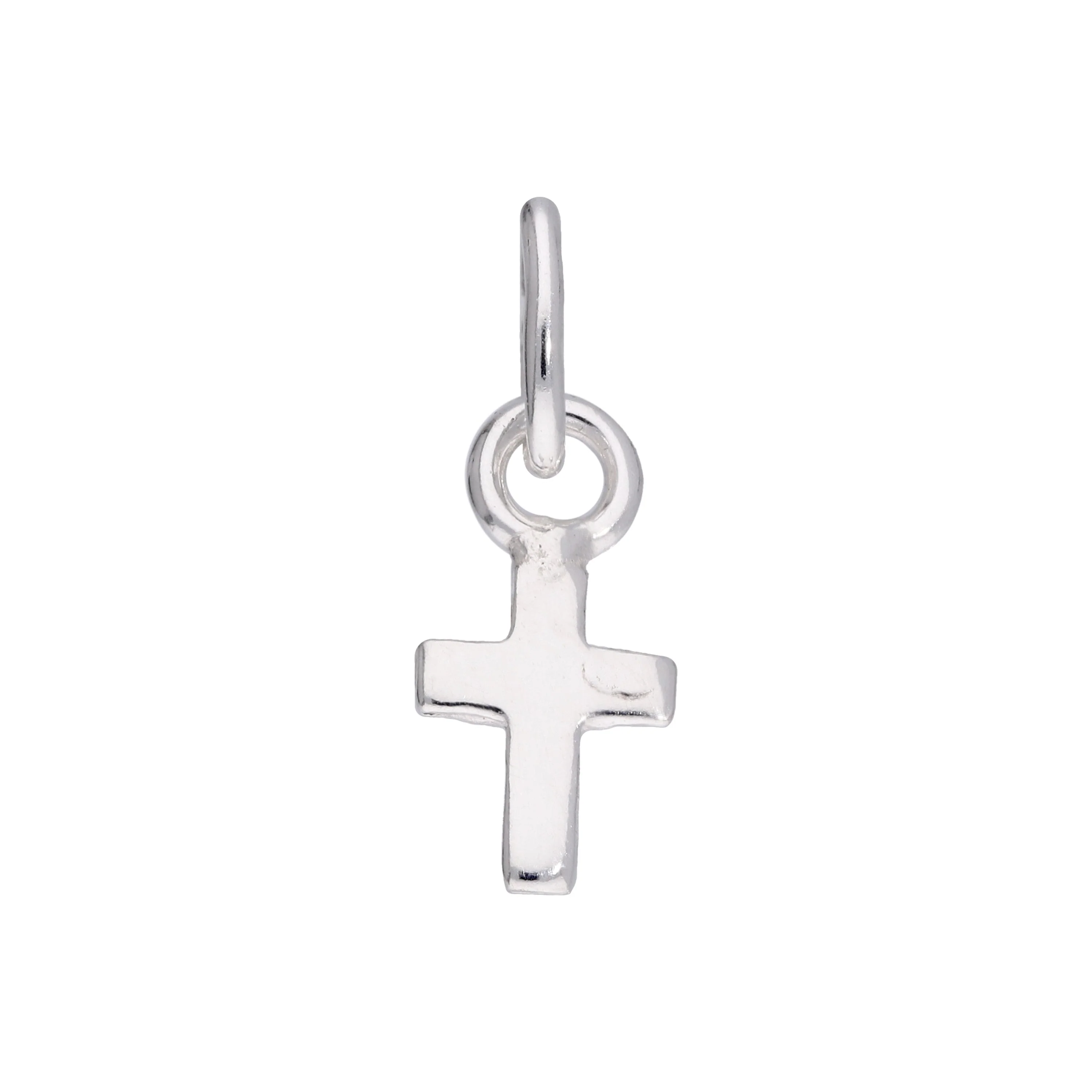 Tiny Sterling Silver Small Plain Cross Charm - Image 2